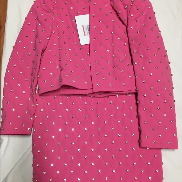 MOSCHINO COUTURE SS15 Runway Quilted Swarovski Crystal Embellished 2 Piece - Picture 4 of 4